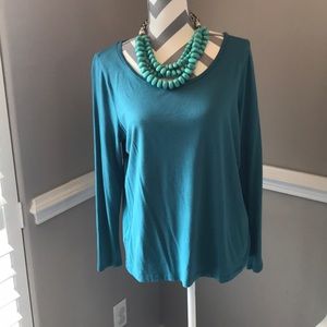 Ann Taylor Loft long sleeve teal top